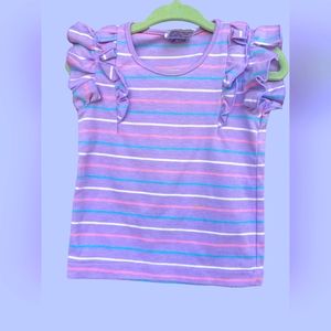 VINTAGE RETRO FRENCH TOAST GIRLS PURPLE STRIPED SHIRT SIZE 3T